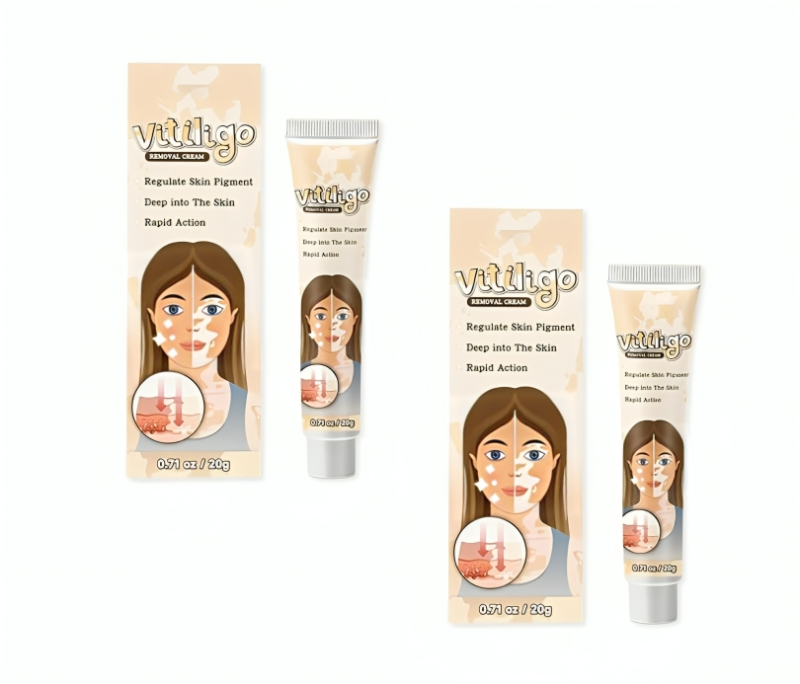عرض قطعتين من كريم علاج البهاق والبقع البيضاء