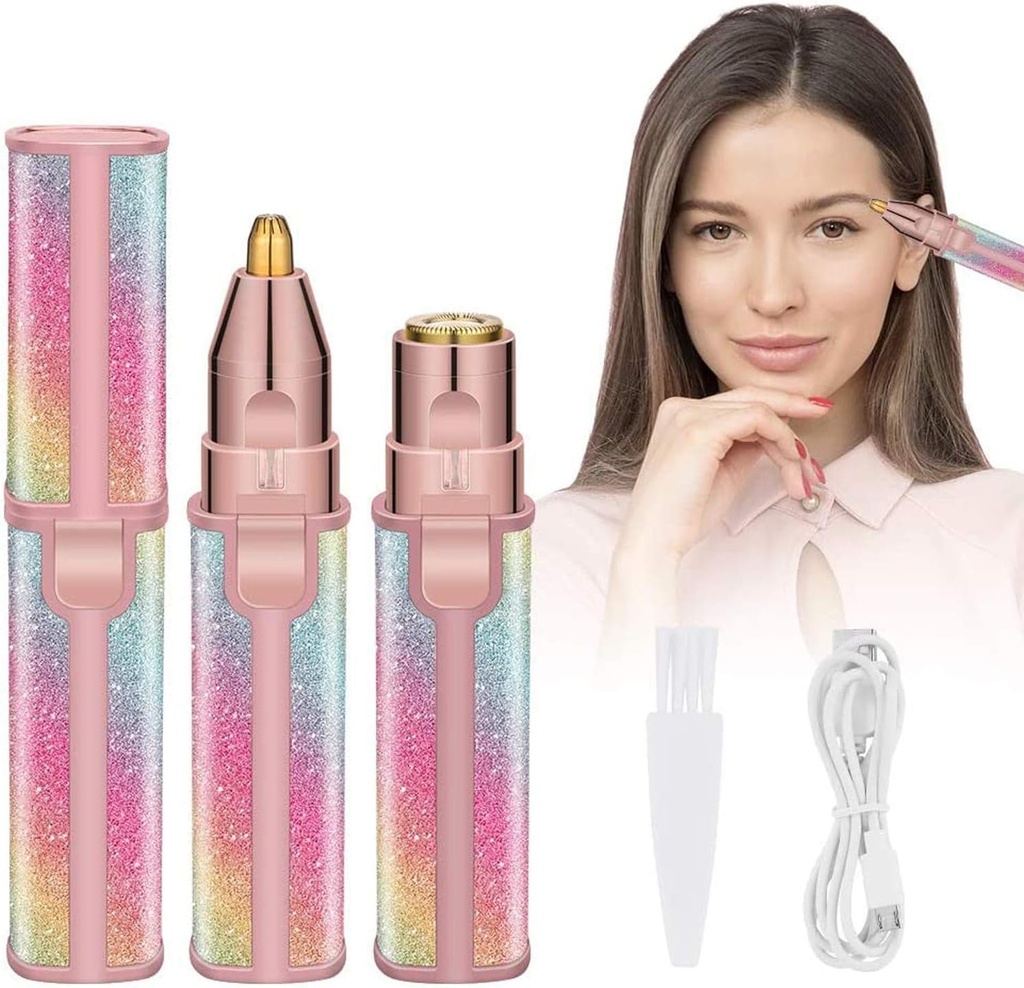 ماكينة تشذيب الحواجب وازالة شعر الوجه 2 في 1 للنساء