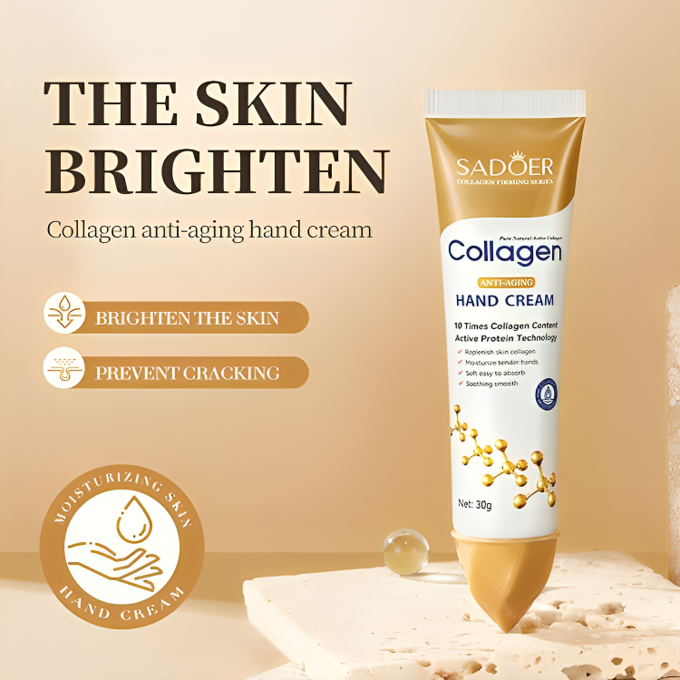 عرض 3 قطع من كريم اليدين بالكولاجين المرطب للبشرة الجافة
