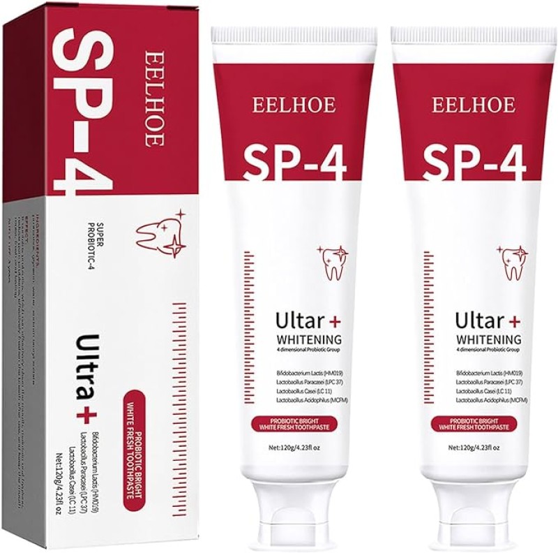 عرض قطعتين معجون أسنان، مبيض أسنان طبيعي SP-4