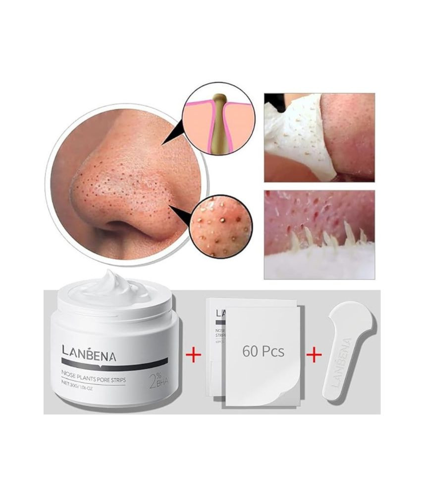 عرض قطعتين من كريم لانبينا لإزالة الرؤوس السوداء مع شرائط أنف