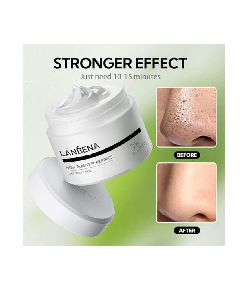 عرض قطعتين من كريم لانبينا لإزالة الرؤوس السوداء مع شرائط أنف