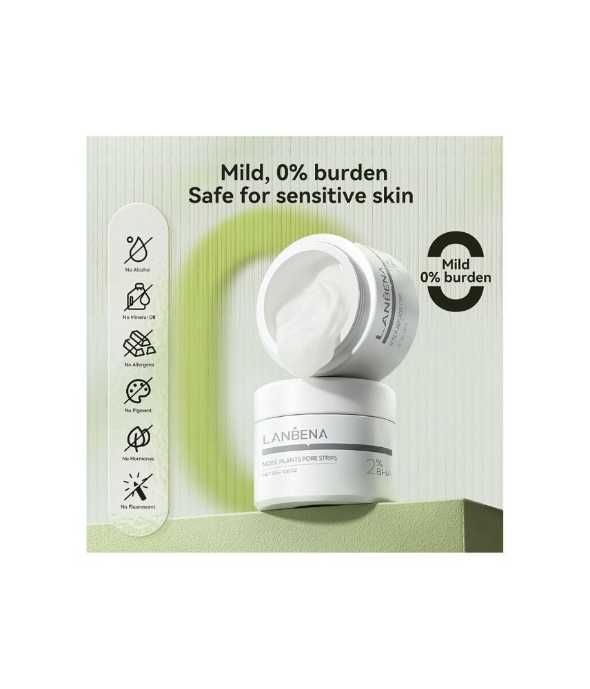 كريم لانبينا لإزالة الرؤوس السوداء مع شرائط أنف 60 قطعة