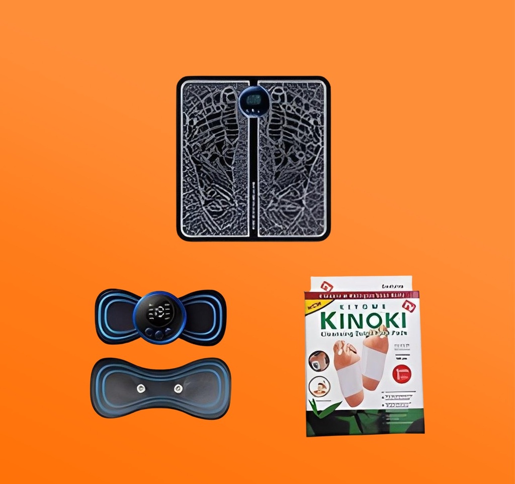 عرض 3 في 1 جهاز تدليك + جهاز تديلك القدمين EMS + Kinoki