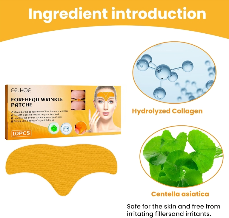 عرض قطعتين من لاصقات الوجه للتجاعيد على الجبهة