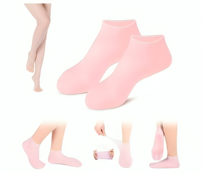 جوارب سيليكون شفافة للأقدام الجافة والمتشققة