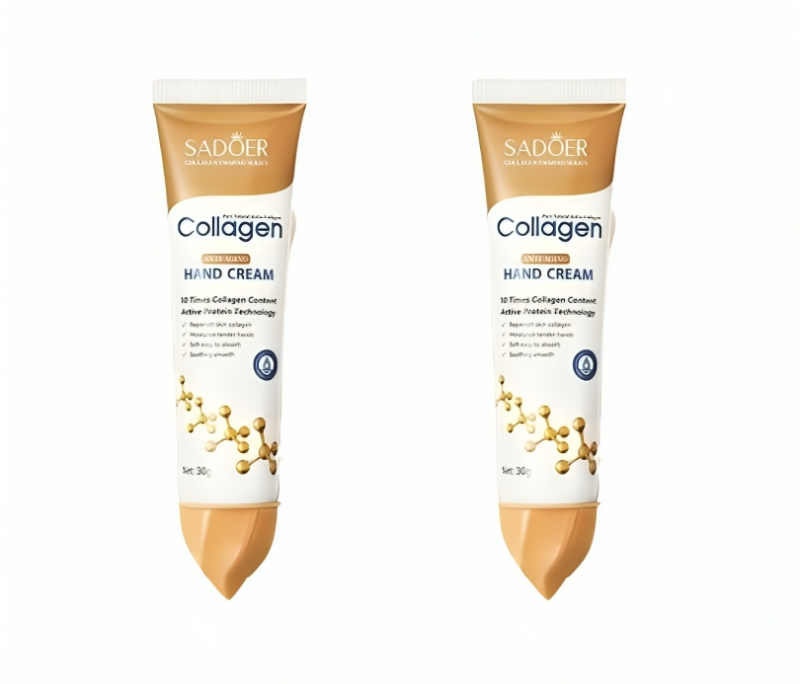 عرض قطعتين من كريم اليدين بالكولاجين المرطب للبشرة الجافة