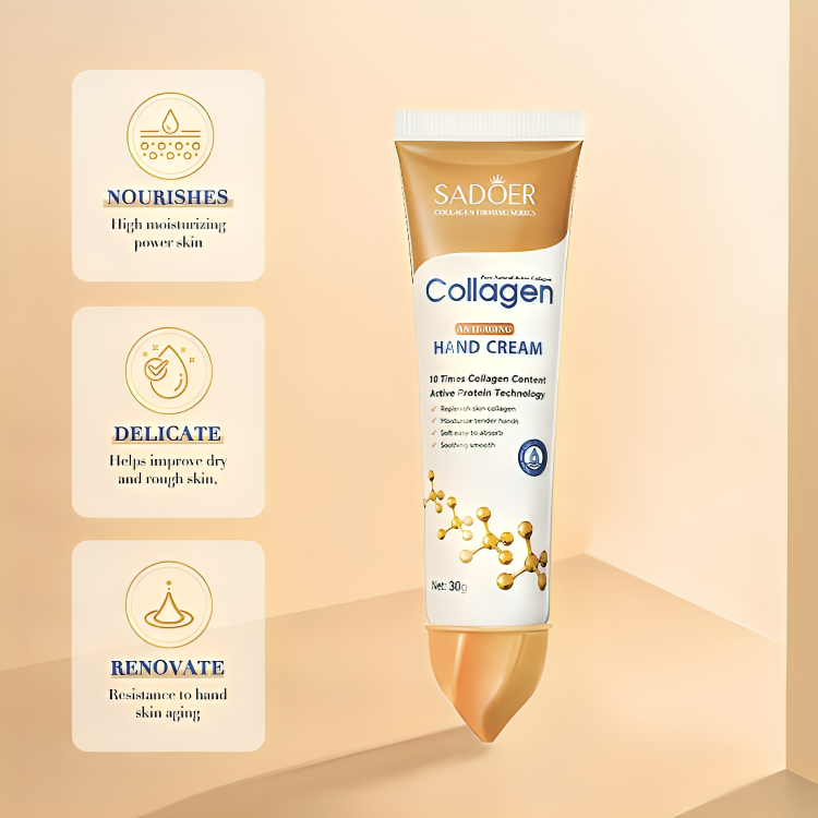 عرض قطعتين من كريم اليدين بالكولاجين المرطب للبشرة الجافة