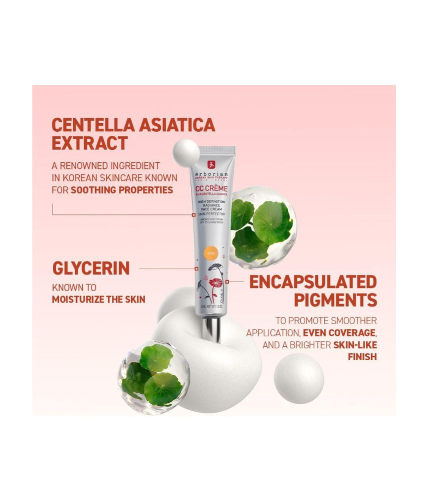 عرض قطعتين من كريم سي سي لتصحيح اللون مع سينتيلا اسياتيكا من اربوريان