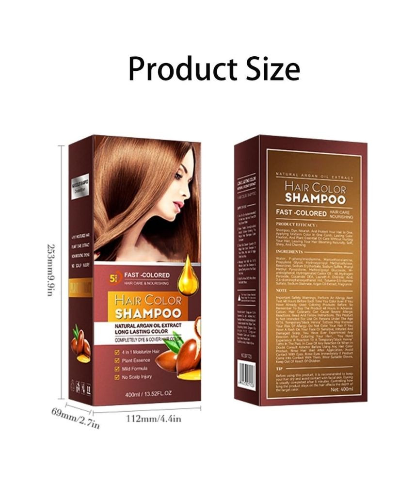 شامبو صبغة الشعر البني 3 في 1 لتغطية الشعر الأبيض
