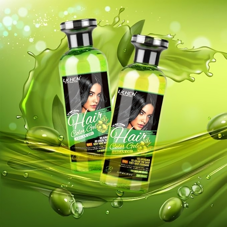 جل صبغة الشعر الأسود العضوي بزيت الأرغان